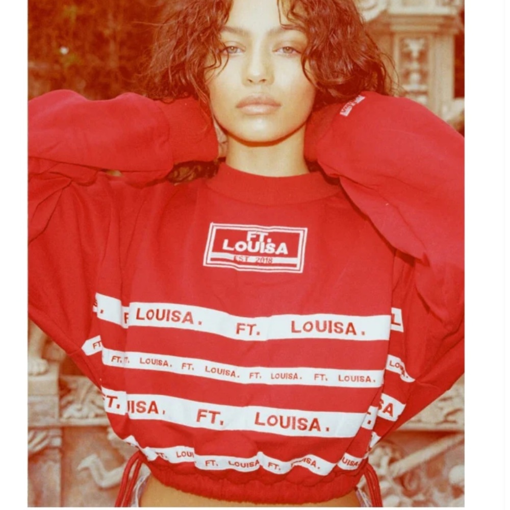 Ft Louisa Red Striped cropped sweatshirt